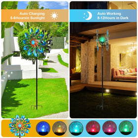 MLKNK Wind Spinners glass ball light with multi-color glow for evenings