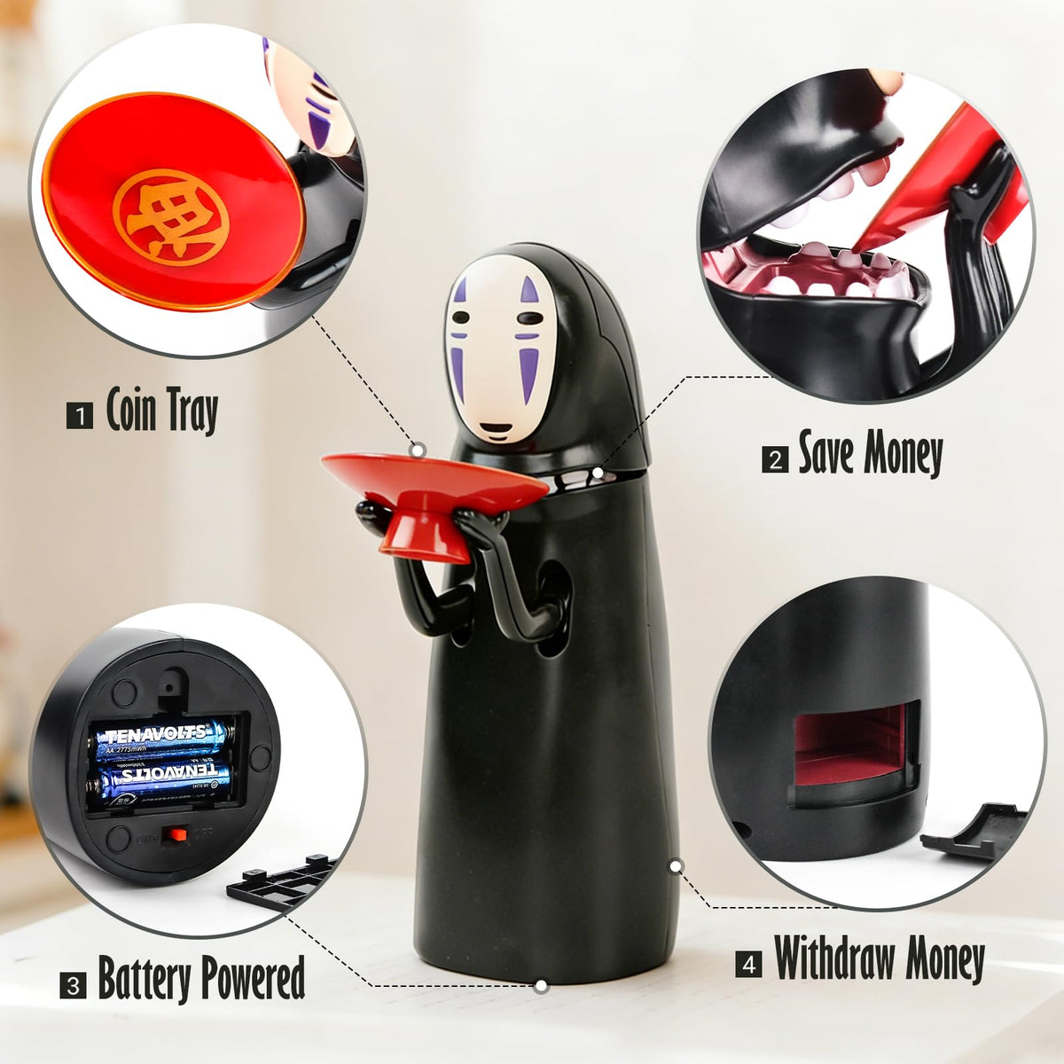 MLOHASING No Face Coin Bank safe ABS materials for durable family use