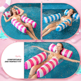 MLRYH pool floats with included air pump for quick inflation