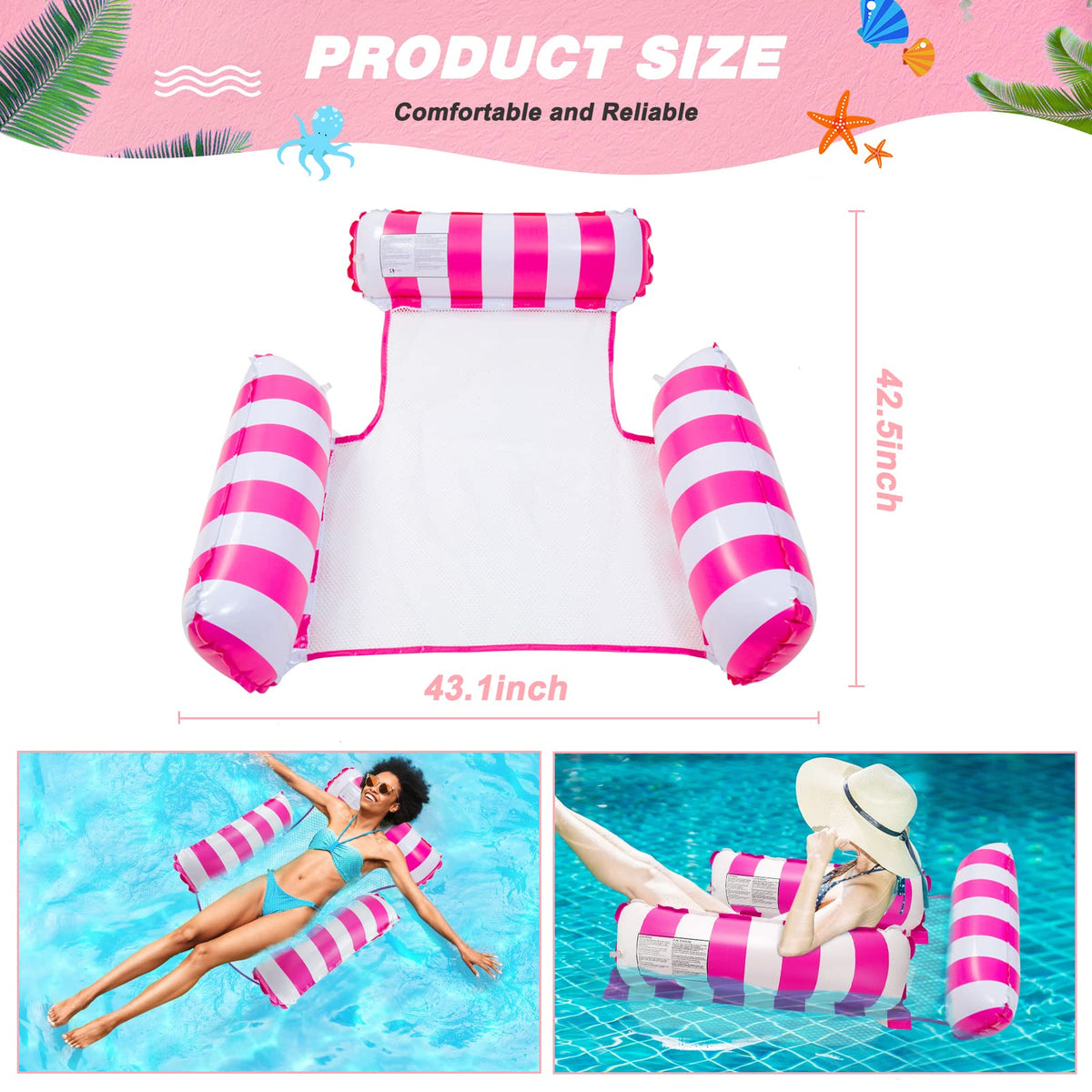 MLRYH pool floats close-up on headrest and side arms for neck and arm support