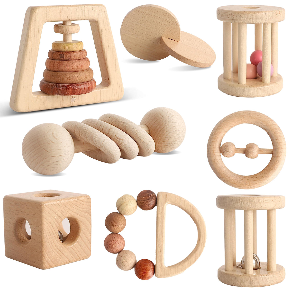MLYEY wooden baby toy grasper for early grasp and fine motor skill practice