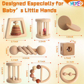 MLYEY wooden baby toy ring stacker supports stacking practice and fine motor skills