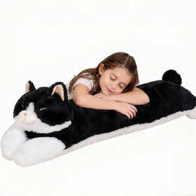 MMguai 32in cat plush body pillow for lounging and support
