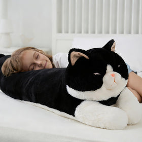 MMguai 48-inch giant cat pillow full body for cozy hugs and decor.