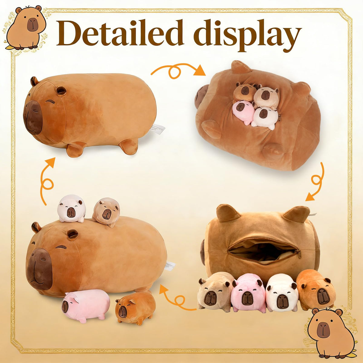 MMguai Capybara Plush babies inside inspire imaginative play and storytelling.
