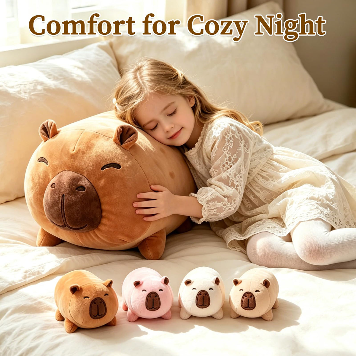 MMguai Capybara Plush room decor pillow adds cute charm to any space.