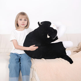 MMguai cat plush with embroidered face, child-safe hugging toy