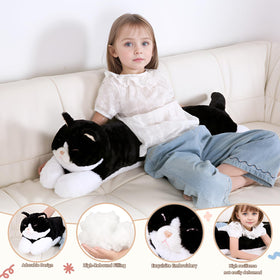 MMguai cat stuffed animal with embroidered eyes for safe play