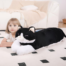 MMguai giant black cat plush pillow, 40-inch cuddle companion for cozy naps