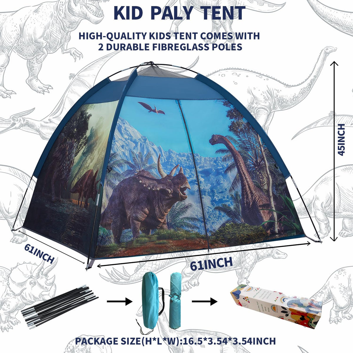 Mnagant dinosaur tent outdoor backyard setup for adventures