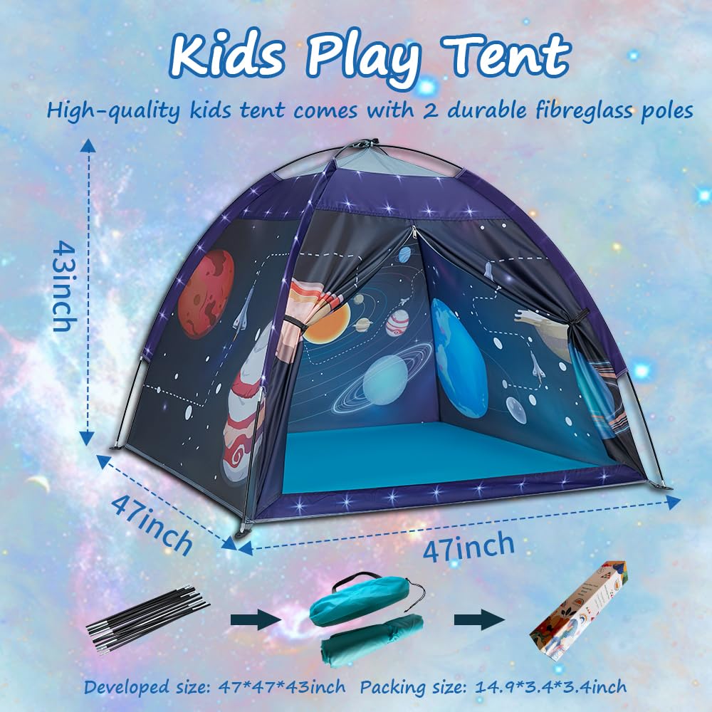 Mnagant Space World Play Tent galaxy design visible in a vibrant play space