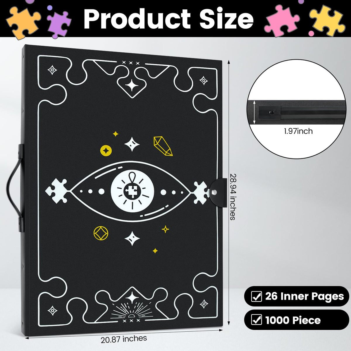 MnnktClair puzzle storage 1000-piece fit keeps puzzles flat and safe during transport.