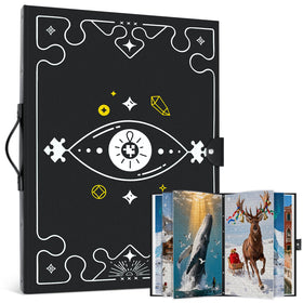 MnnktClair puzzle storage with 26 pockets keeps 1000-piece puzzles organized and ready to display.