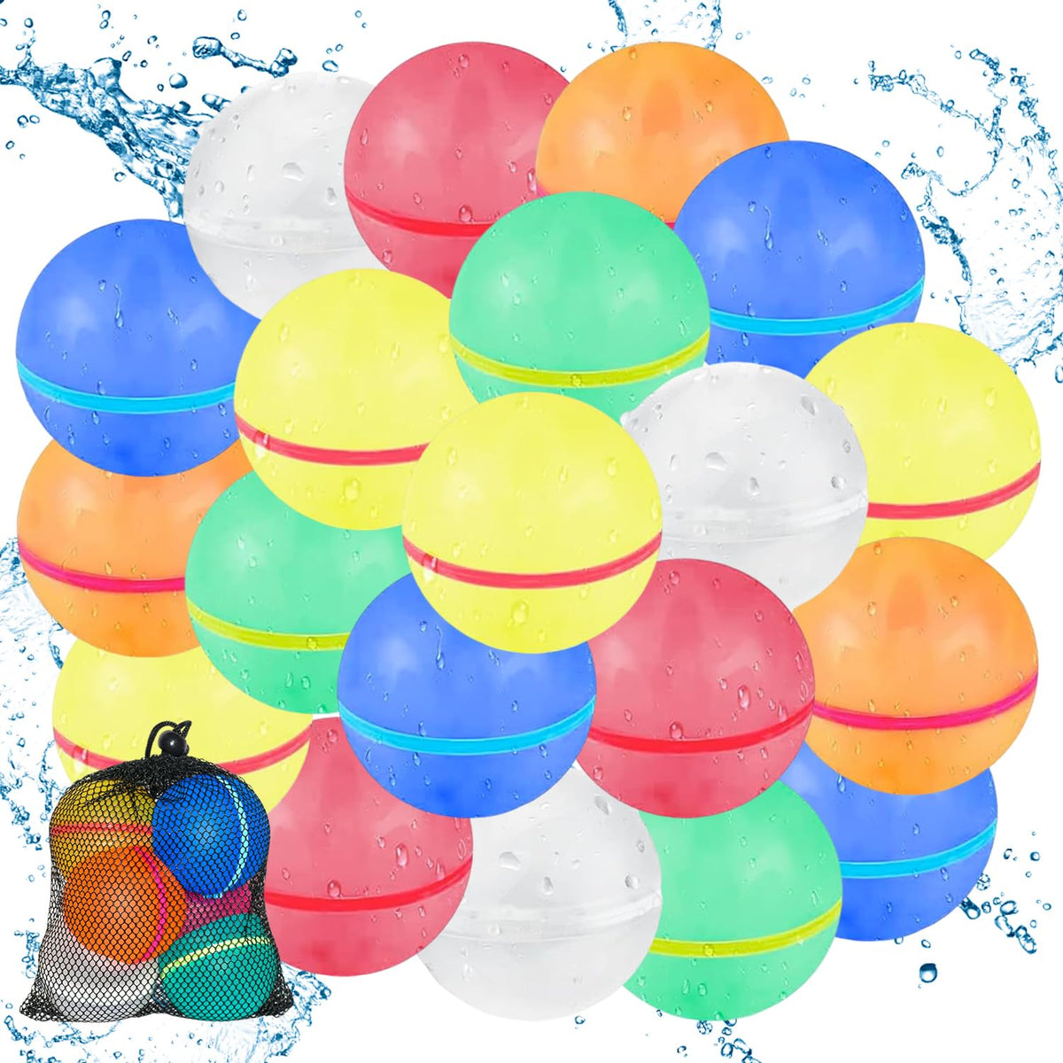 Mnytyel reusable water balloons with magnetic self-sealing in action for quick-filling.
