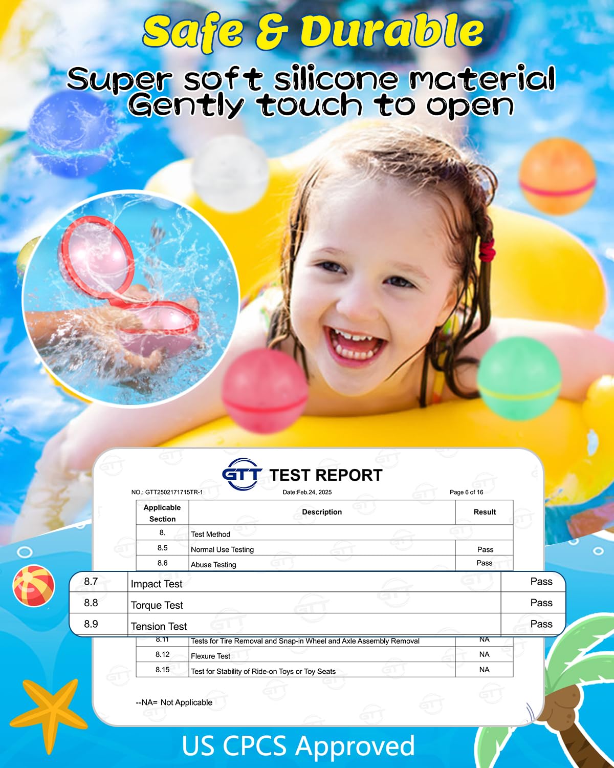 Mnytyel silicone water balloon close-up shows durable, smooth surface.