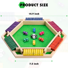 MNYUN Shut The Box six-player setup shown for lively group fun.