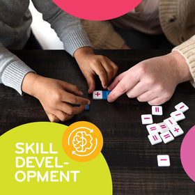 Operation tiles image illustrates intuitive equation building for kid-friendly play