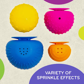 Mobi Oomplz colorful set encourages imaginative water play and color recognition.