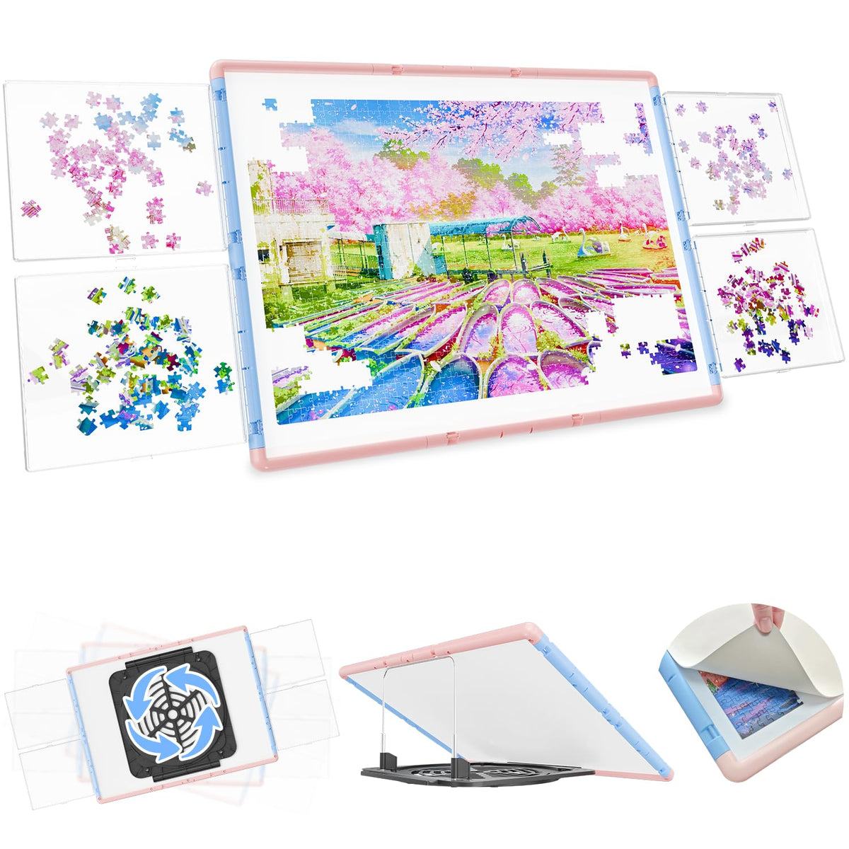 MobiPuzz 1000-piece puzzle board with expansive workspace ideal for complex layouts