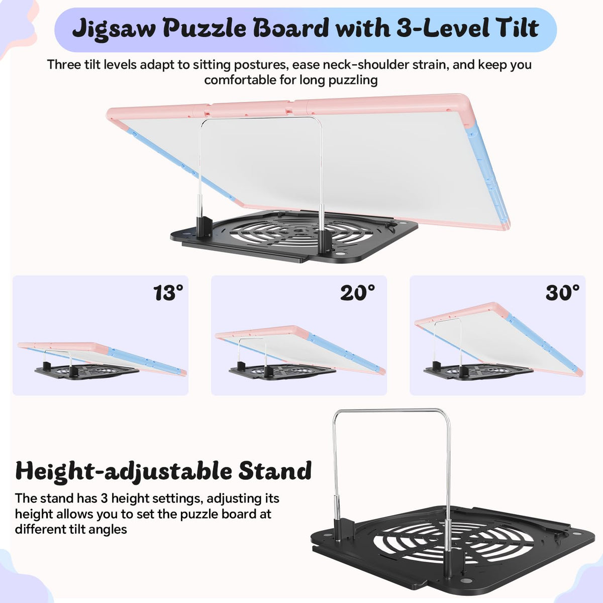MobiPuzz 360-degree magnetic Lazy Susan for effortless rotation of puzzle area