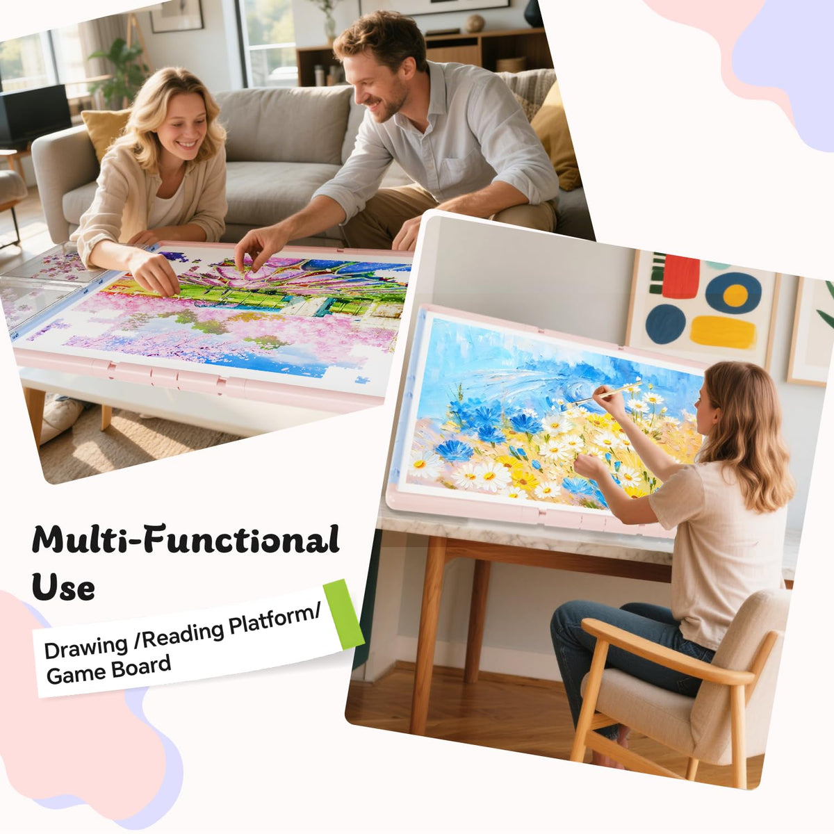 MobiPuzz lightweight and durable puzzle table for easy transport and storage
