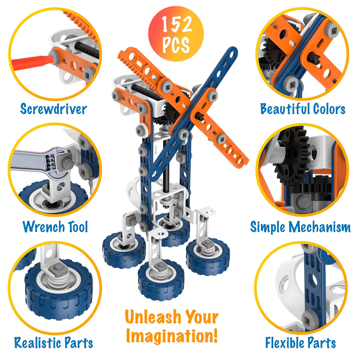 MOBIUS 12-in-1 car model build highlighting design and motor concepts