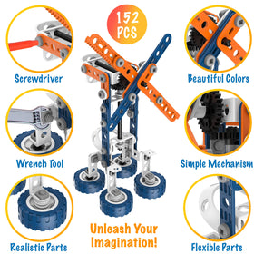 MOBIUS 12-in-1 car model build highlighting design and motor concepts
