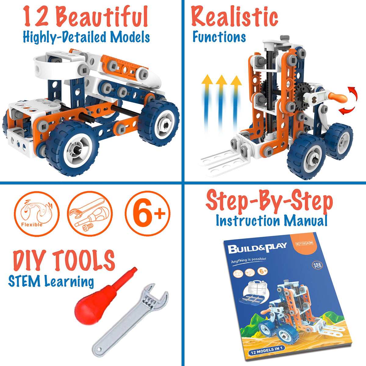 Kids assembling MOBIUS 12-in-1 kit for hands-on problem solving