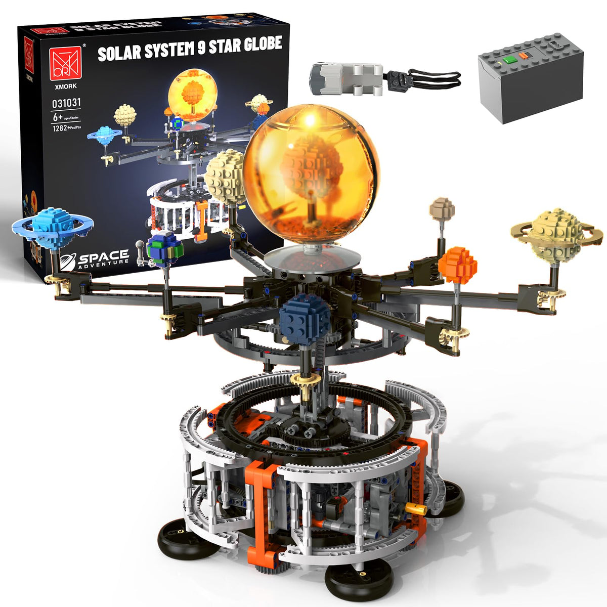 MOCBURIKU Solar System Set overview showing an 8-planet display for STEM learning