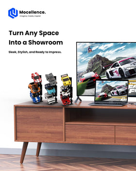 Mocellence 3-layer display stand side view highlights sturdy construction.