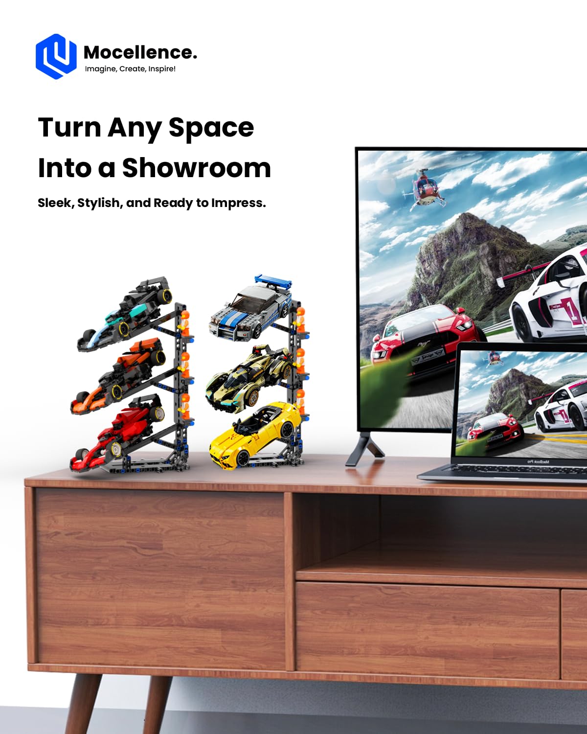 Mocellence display stand easy assembly offers a fun building activity.