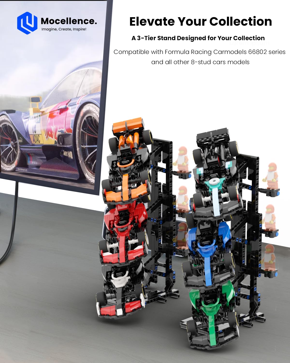 Mocellence display stand sturdy base ensures stable showroom of your model.