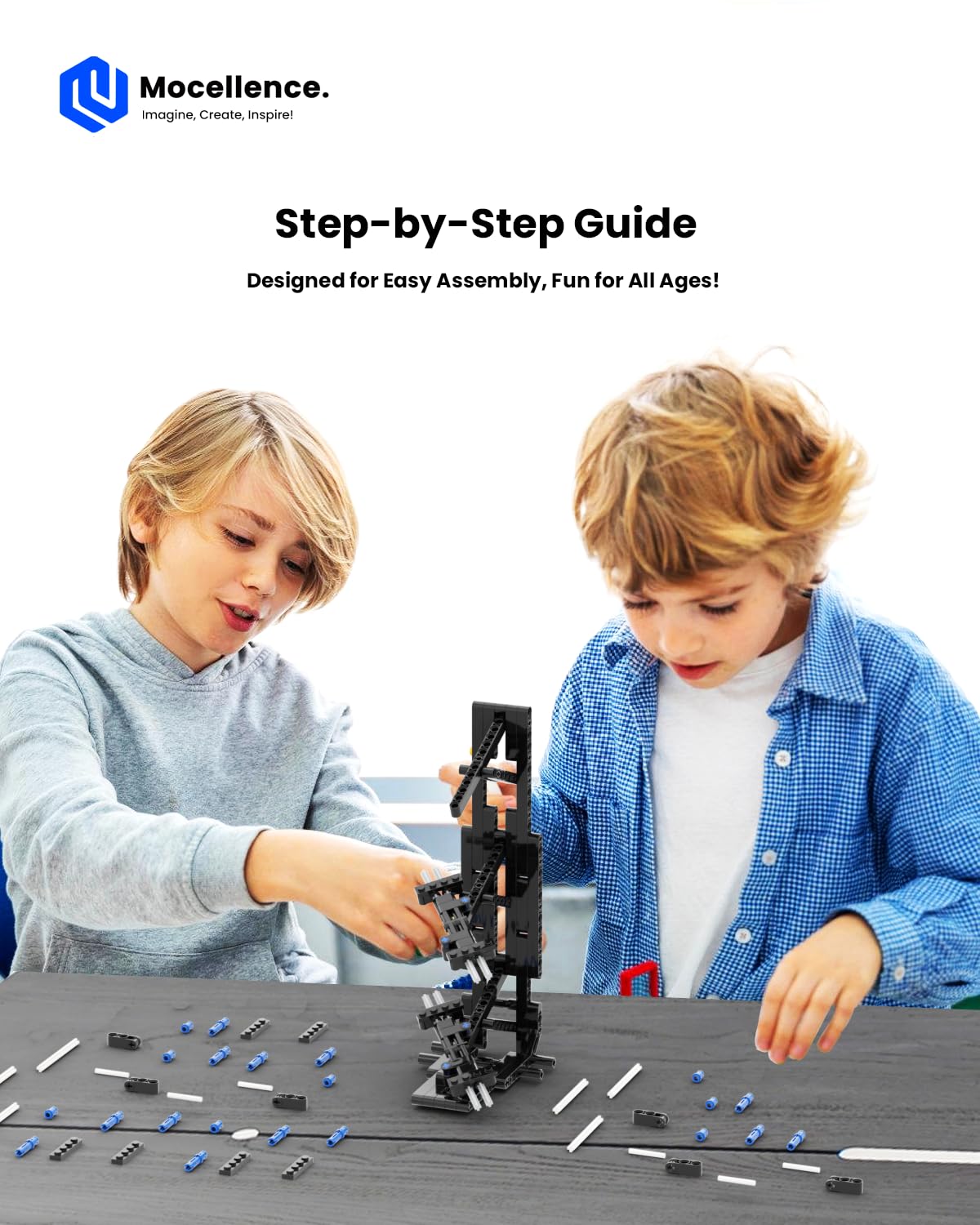 Mocellence easy-assembly stand invites kids and adults to customize displays.