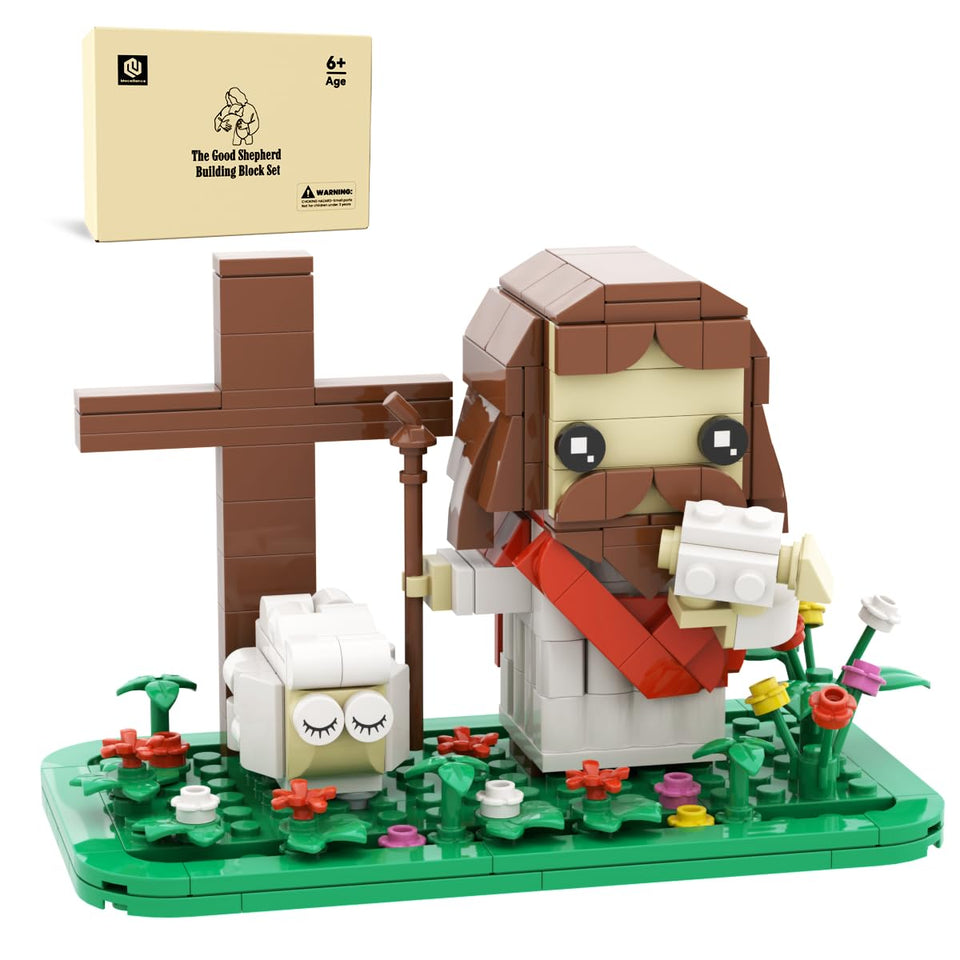 Mocellence Jesus Building Set figures with sheep promote imaginative play for families