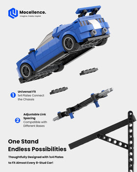Mocellence sturdy base supports Lego Speed Champion cars securely.