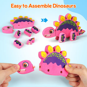 Mocoosy paintbrushes for precise dinosaur detailing.