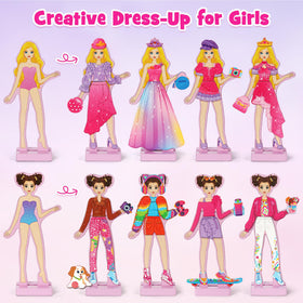 Mocoosy display stands showcase outfits and spark dress-up storytelling