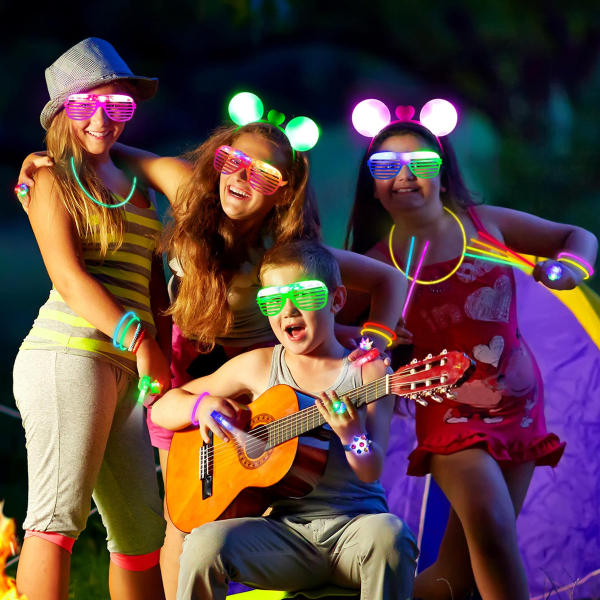 Mocoosy glow party pack lights up the dance floor.