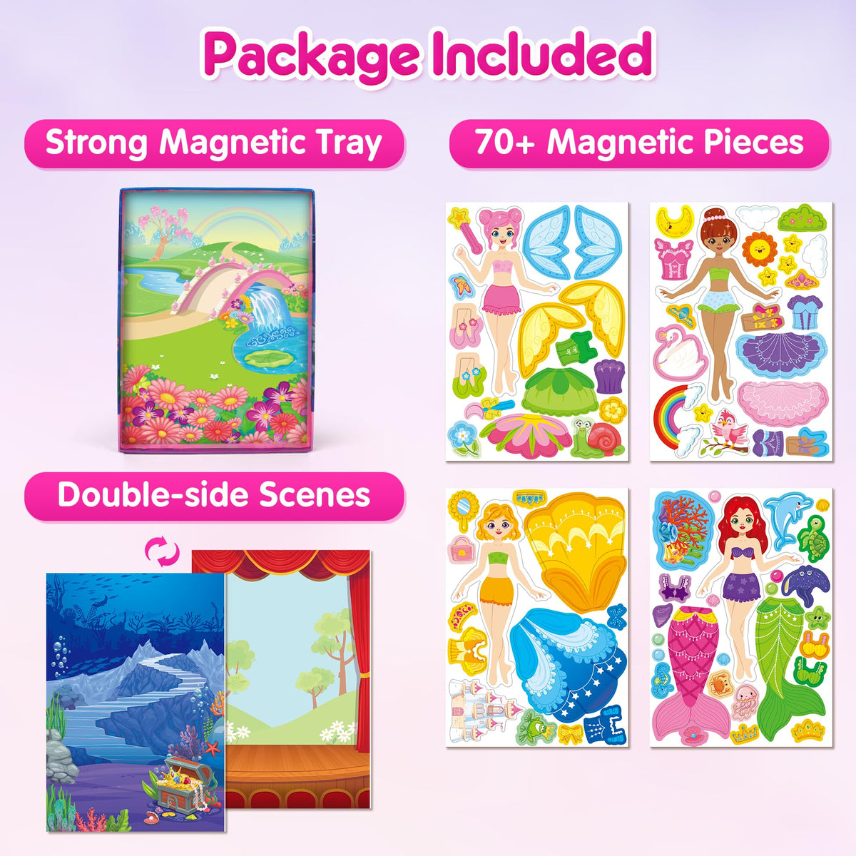 Mocoosy magnetic dress-up dolls fairy with sparkling accessories