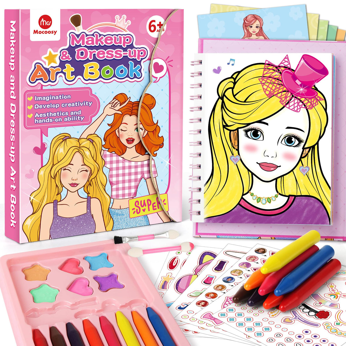 Mocoosy makeup art kit cover showing portable, creative activity for kids