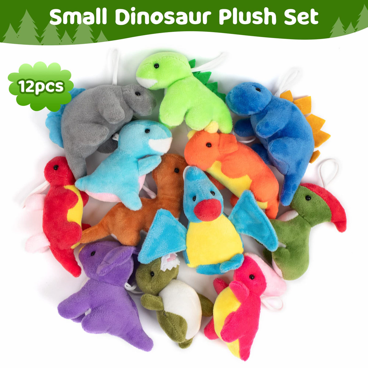 Mocoosy brachiosaurus mini plush, vibrant colors, ideal as classroom rewards