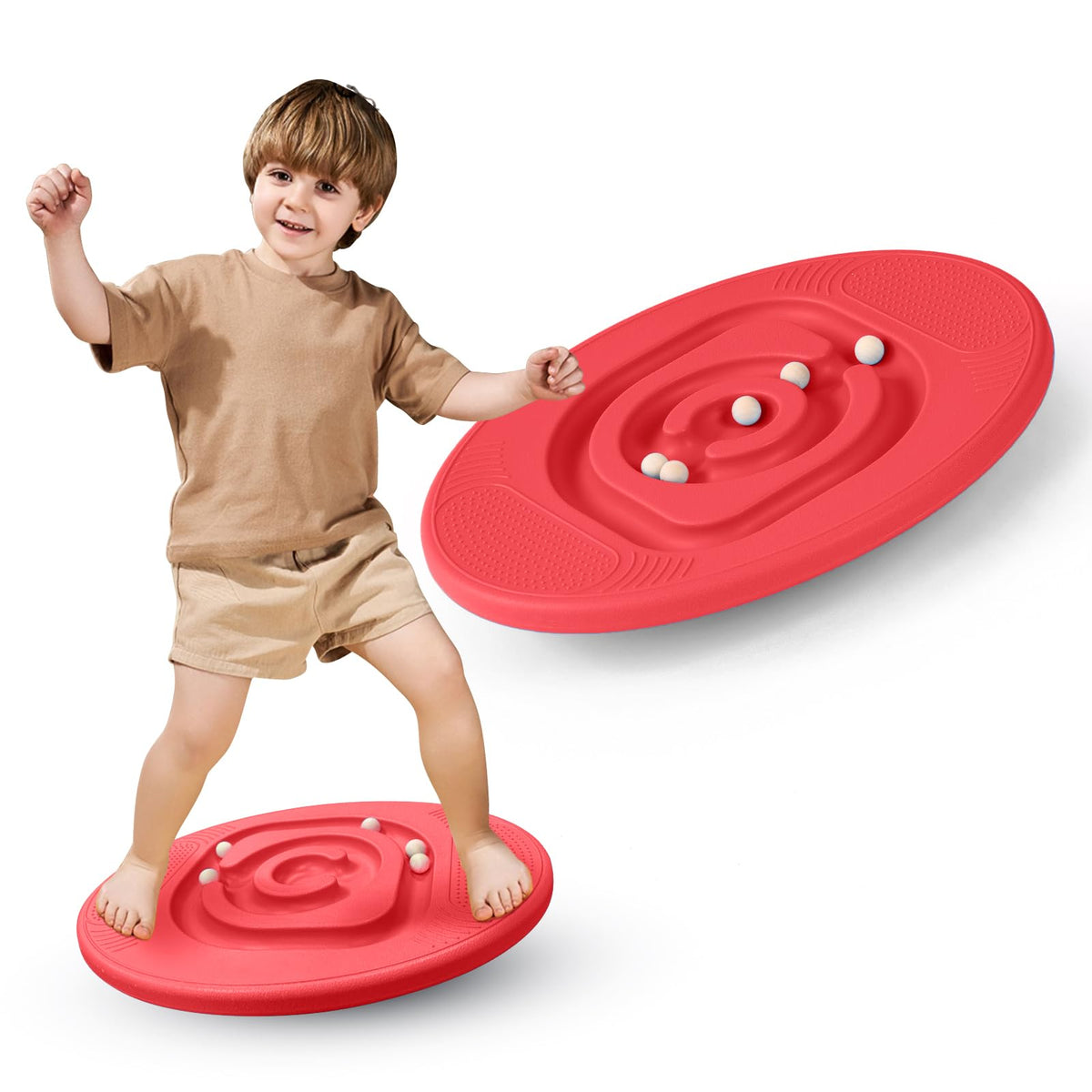MOCUTEEN Kids Maze Balance Board tilt view showing 15-degree rocker for skate prep