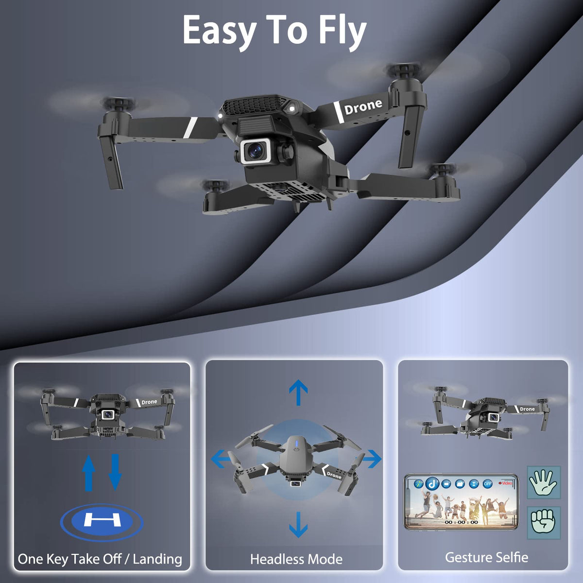 MOCVOO drone with two batteries extends flight time up to 26 minutes