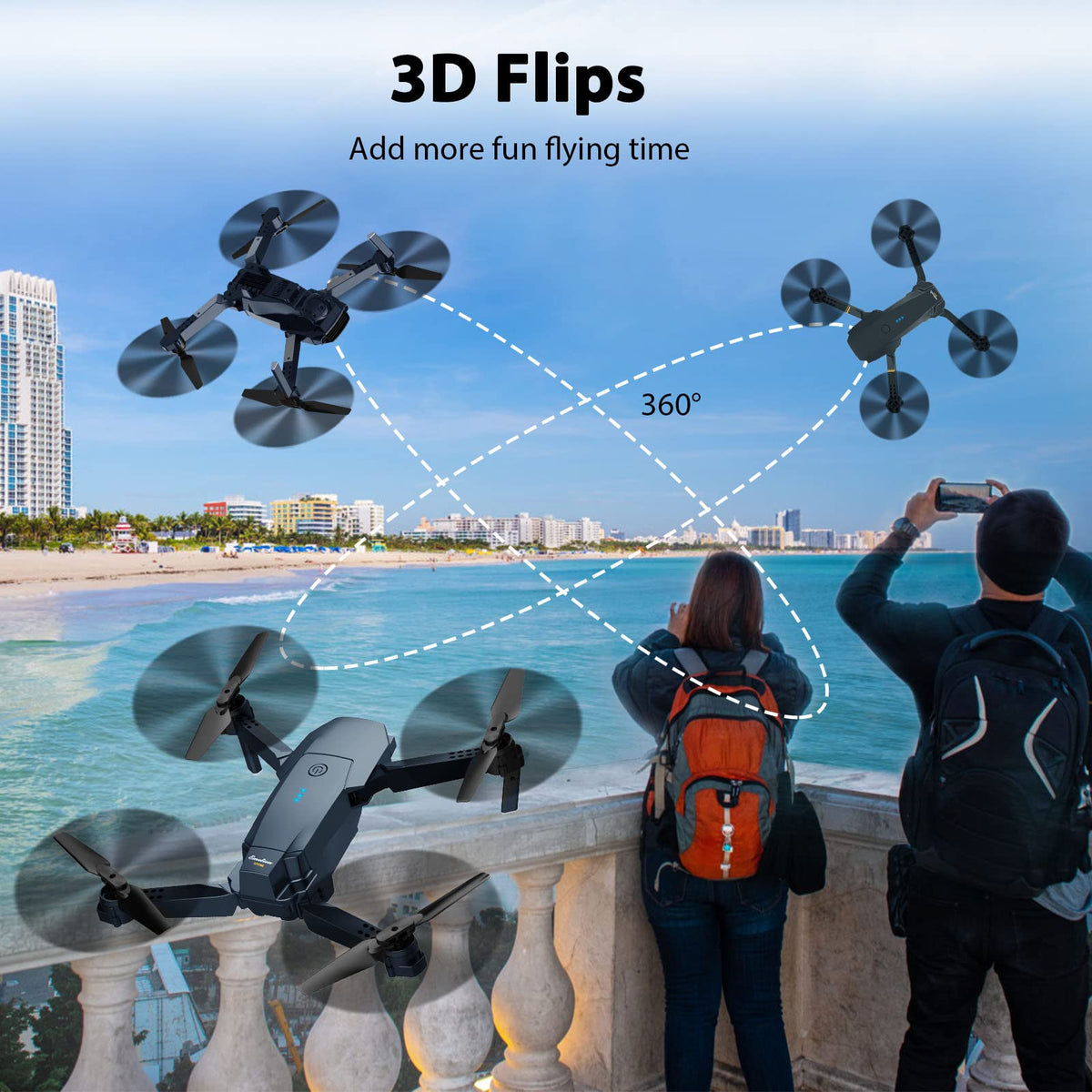 MOCVOO foldable drone with propeller guards for safer flights.
