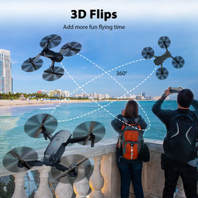MOCVOO foldable drone with propeller guards for safer flights.