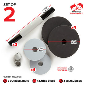 Modern Innovations Kids Weight Set dumbbell bar close-up showing easy assembly.