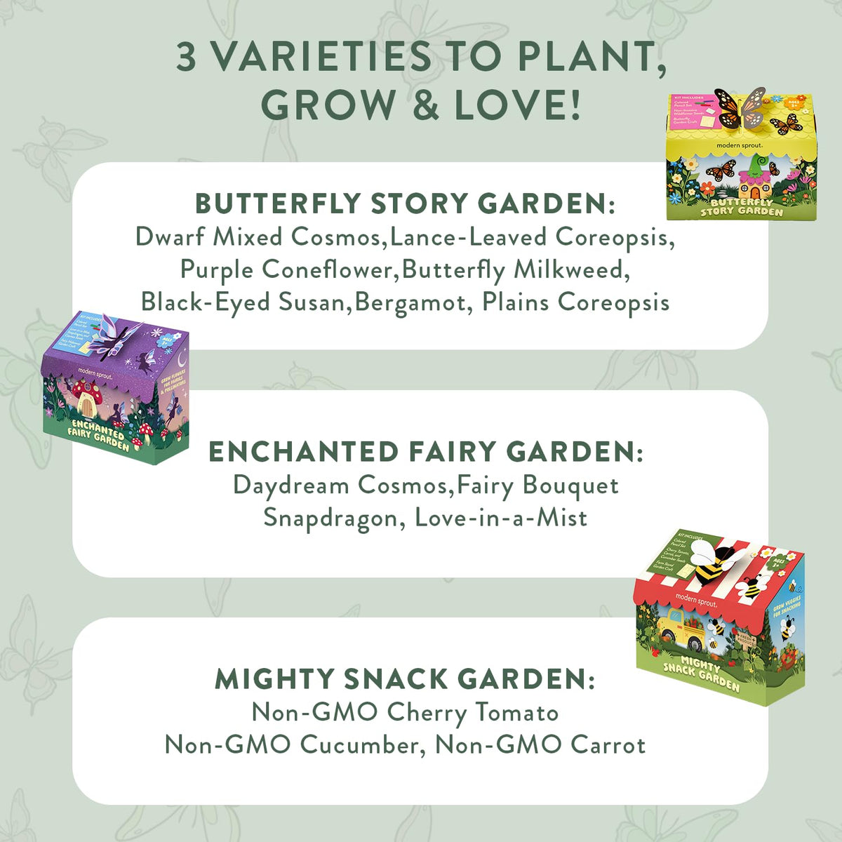 Mighty Snack Garden seeds with tomato, cucumber, carrot for healthy snacking.