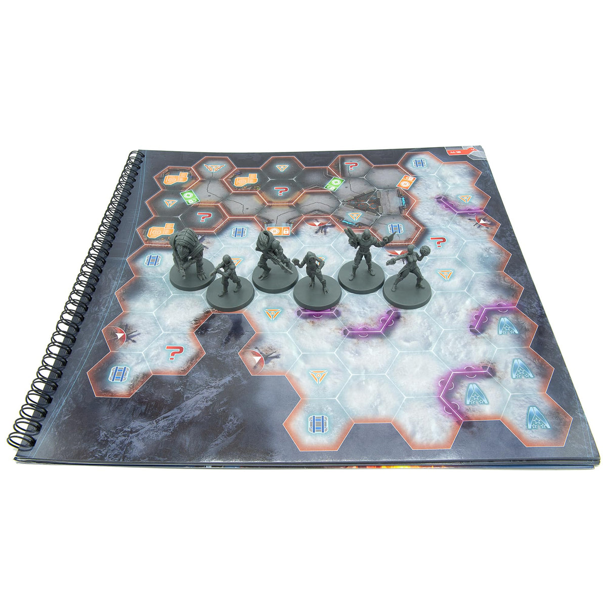 Modiphius Mass Effect Priority Hagalaz game board showing storm-wracked world