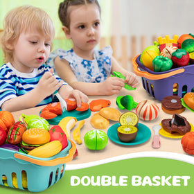 MOEAWS colorful fruits and vegetables promote color recognition and pretend cooking.