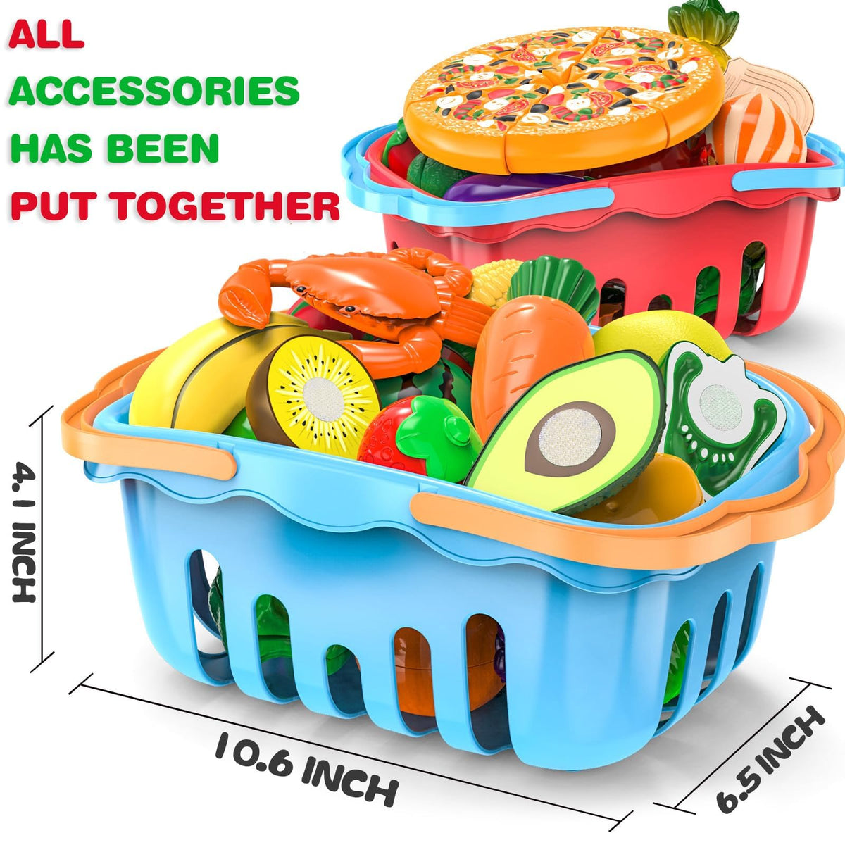 MOEAWS durable ABS plastic food offers realistic textures for durable play.